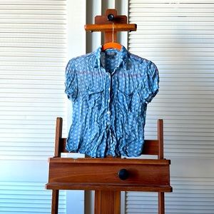 Vintage British India Mother of Pearl buttoned blouse 5/XS